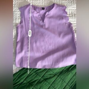 SHEIN Lilac Scalloped Edge Blouse